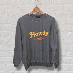 ⚡HOWDY⚡ ZUTTER USA Women's Distressed Crewneck Western Sweater Size Small